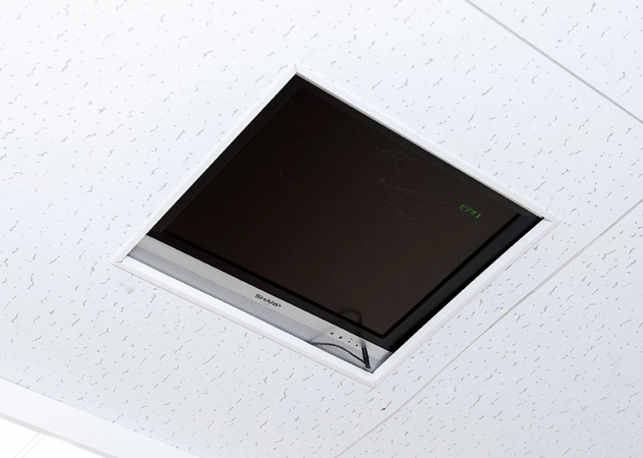 天井DVDモニター席