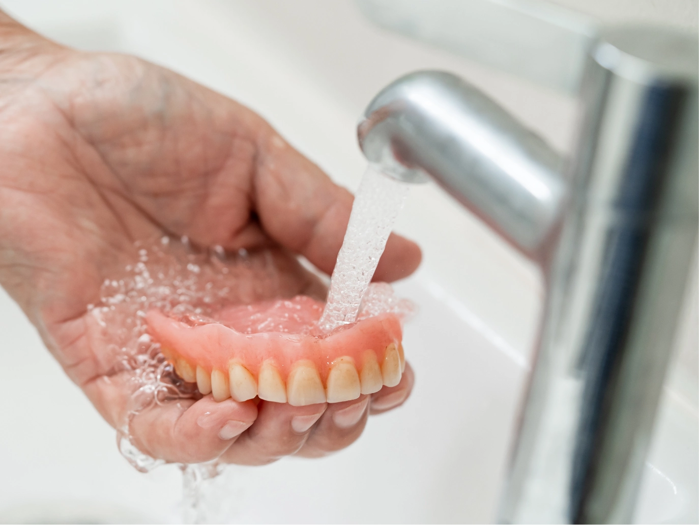 食後は入れ歯を外して洗いましょう