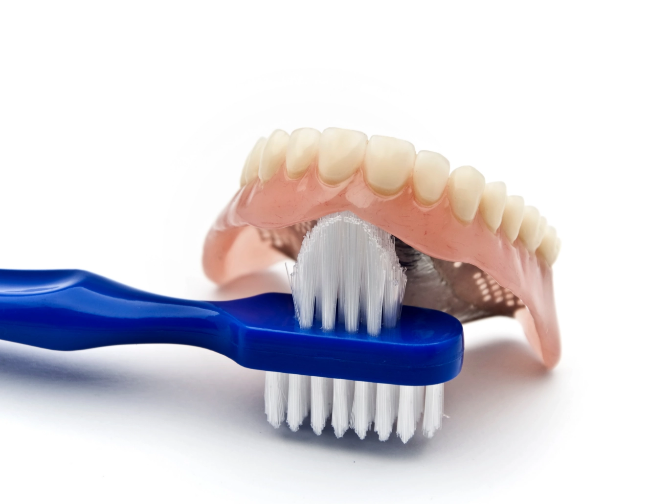 専用ブラシで磨く